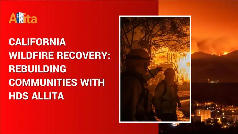 City of Los Angles burning while fire fighters look out at the city in urgency
